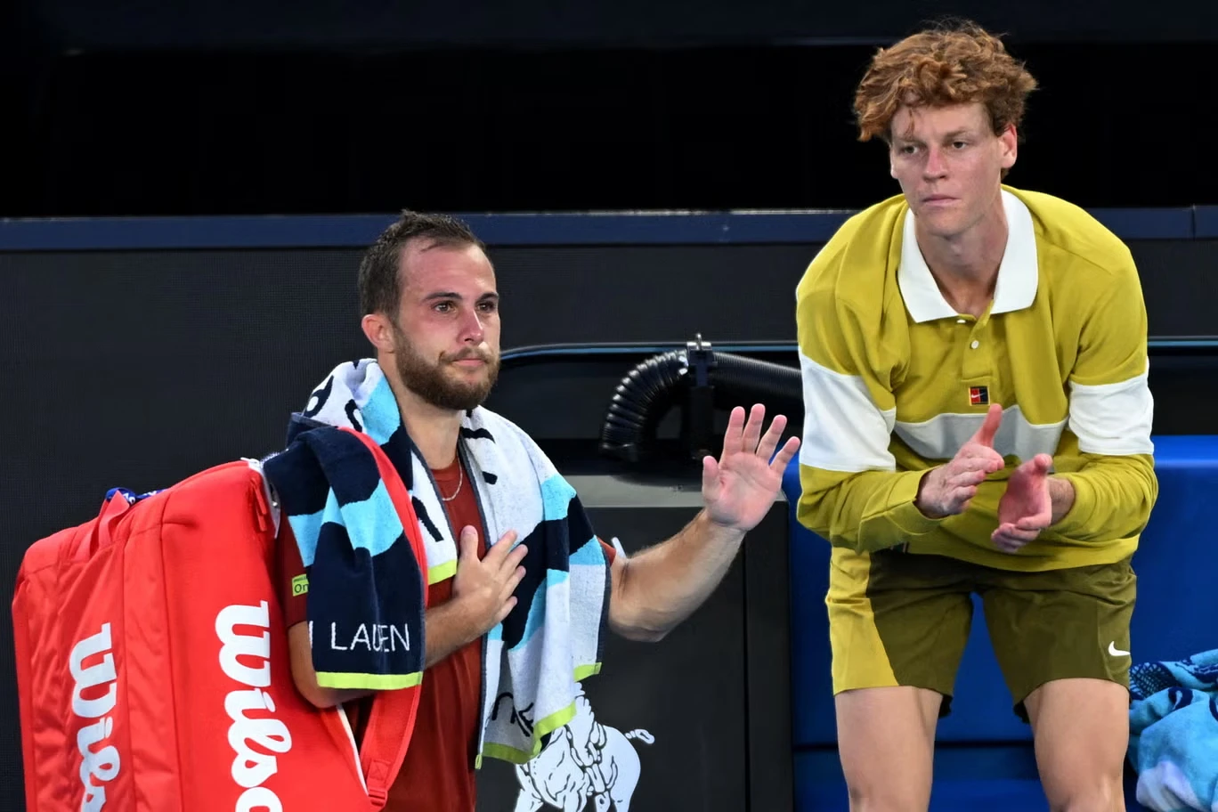 Jannik Sinner advances to Round 2 as Hugo Gaston suddenly quits at the Australian Open